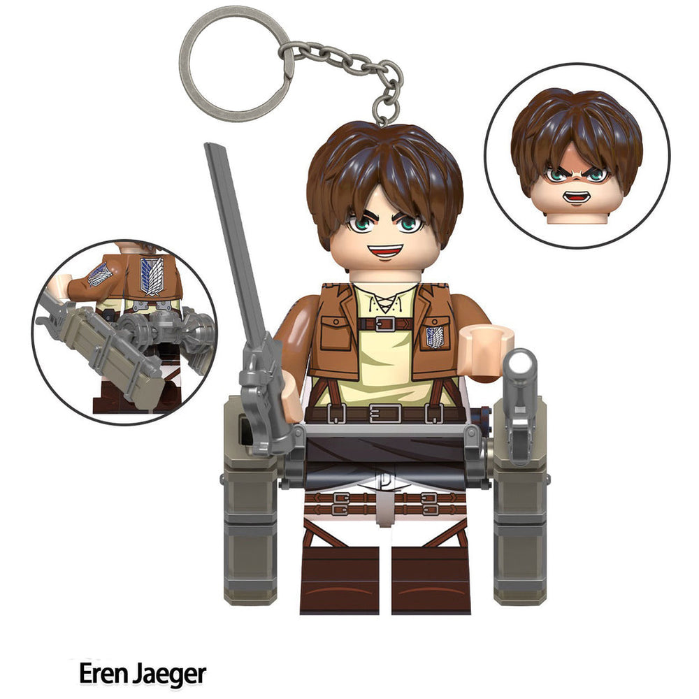 Eren Yeager full building-block keychain with ODM gear